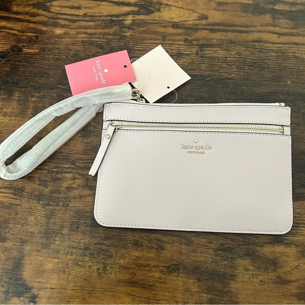 NWT Kate Spade Blush Pink Wristlet Neutral Casual Formal Party Classic